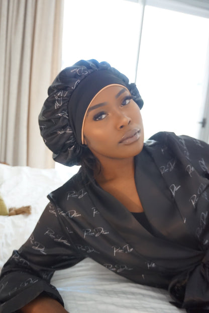 Black Satin Robe